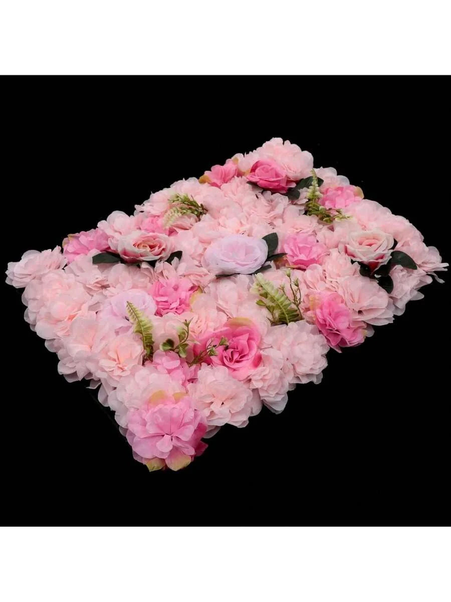 12 Pack Artificial Flower Wall Panels 24" X 16" Flower Wall Panel Backdrop Faux Hydrangea Rose Flower Backdrop Panels For Flower Wall Decor Wedding Party Event Decoration - Baby Pink
