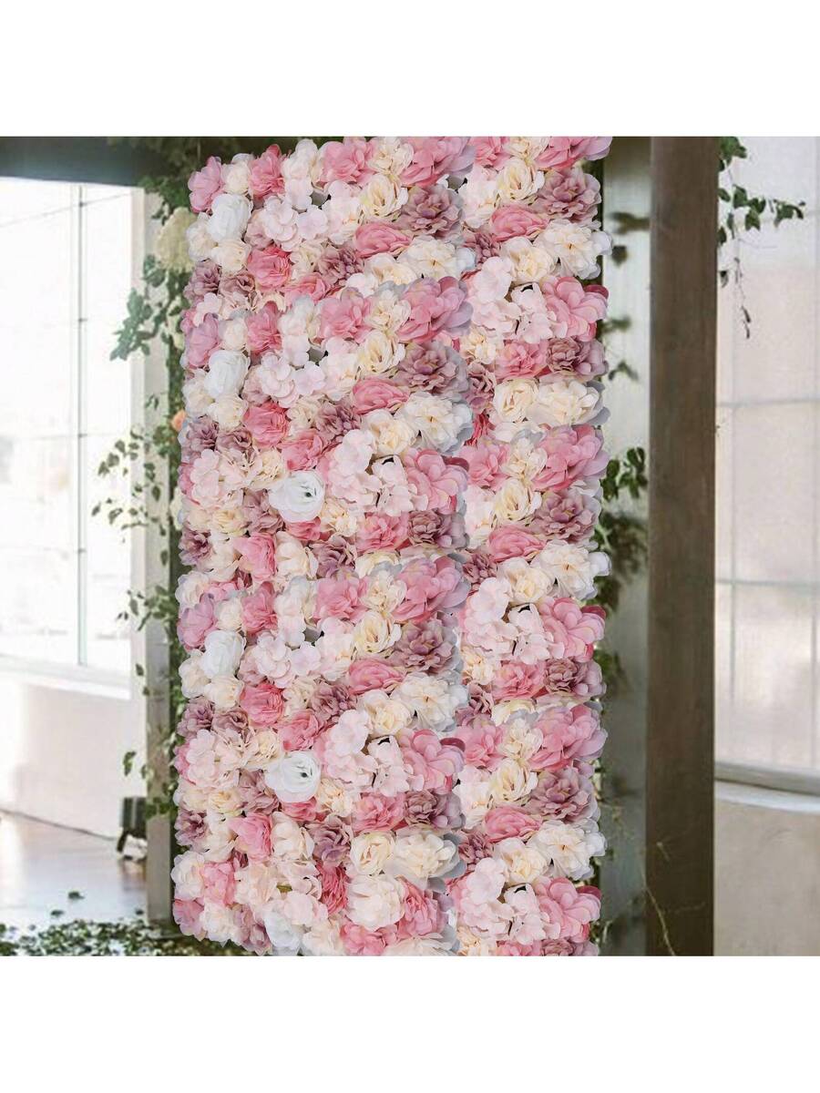 TFCFL 12pcs Artificial Flower Wall Panel SPlastic Wedding Backdrop Decor 16''x24'' Party Favors Room Decor Bride - Multicolor