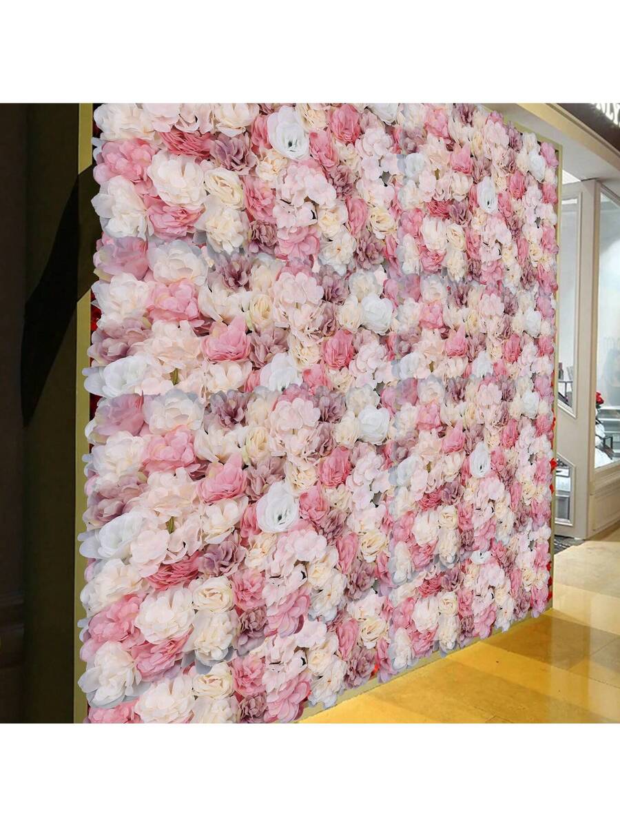 TFCFL 12pcs Artificial Flower Wall Panel SPlastic Wedding Backdrop Decor 16''x24'' Party Favors Room Decor Bride - Multicolor