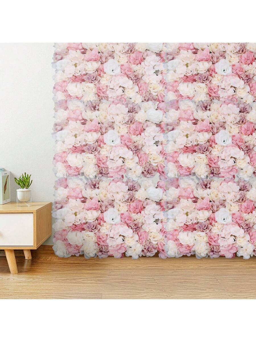 TFCFL 12pcs Artificial Flower Wall Panel SPlastic Wedding Backdrop Decor 16''x24'' Party Favors Room Decor Bride - Multicolor