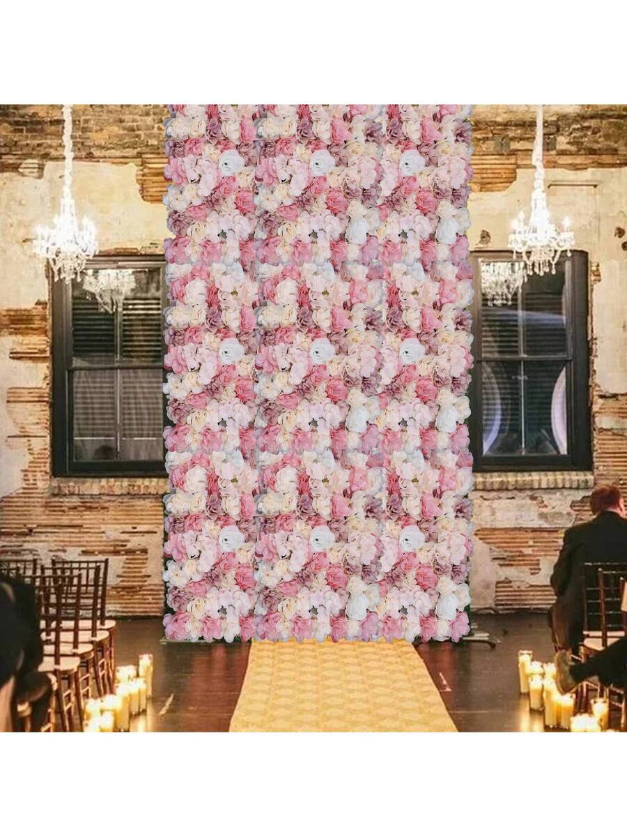 TFCFL 12pcs Artificial Flower Wall Panel SPlastic Wedding Backdrop Decor 16''x24'' Party Favors Room Decor Bride - Multicolor
