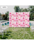 TFCFL 15 Pcs Artificial Silk Flower Wall Panel Wedding Photography Venue - Multicolor