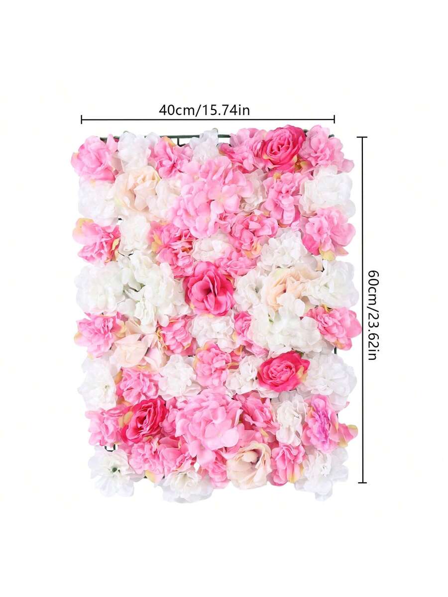 TFCFL 15 Pcs Artificial Silk Flower Wall Panel Wedding Photography Venue - Multicolor