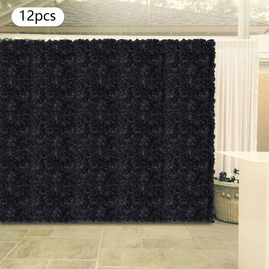 Futchoy 12pcs Artificial Flower Wall Panels, 60*40cm Flower Panels For Backdrop Black - Multicolor