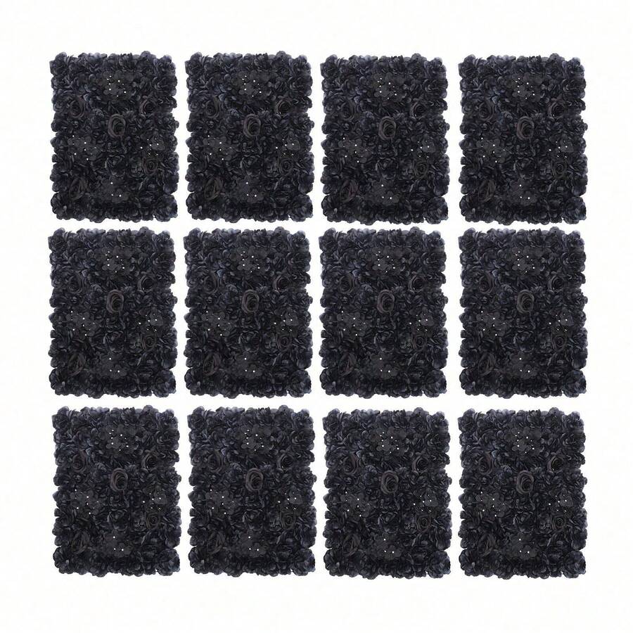 Futchoy 12pcs Artificial Flower Wall Panels, 60*40cm Flower Panels For Backdrop Black - Multicolor