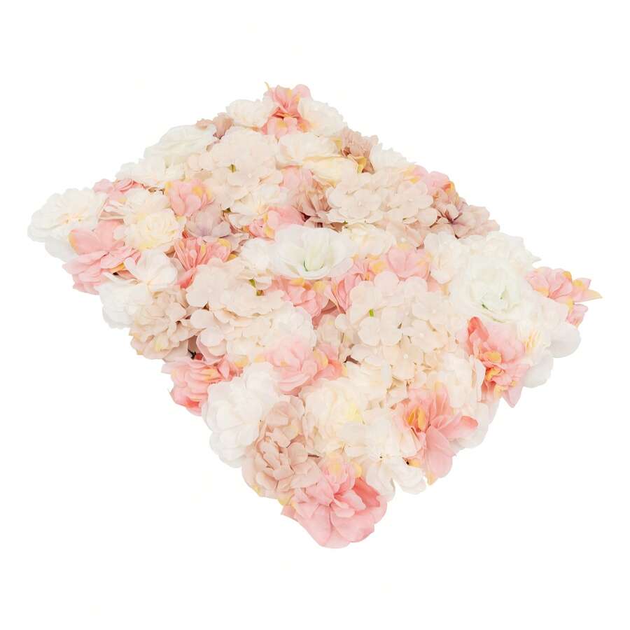 WOBENFOG 20PCS Flower Wall Panels, 23.62*15.75in  Rose Hydrangea Floral Wall Background Silk Flowers Panel Decoration,  Artificial Flower Backdrop For Wedding, Party, Home Decoration, Photo Background - Multicolor