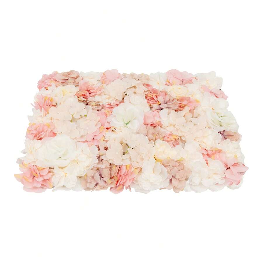 WOBENFOG 20PCS Flower Wall Panels, 23.62*15.75in  Rose Hydrangea Floral Wall Background Silk Flowers Panel Decoration,  Artificial Flower Backdrop For Wedding, Party, Home Decoration, Photo Background - Multicolor