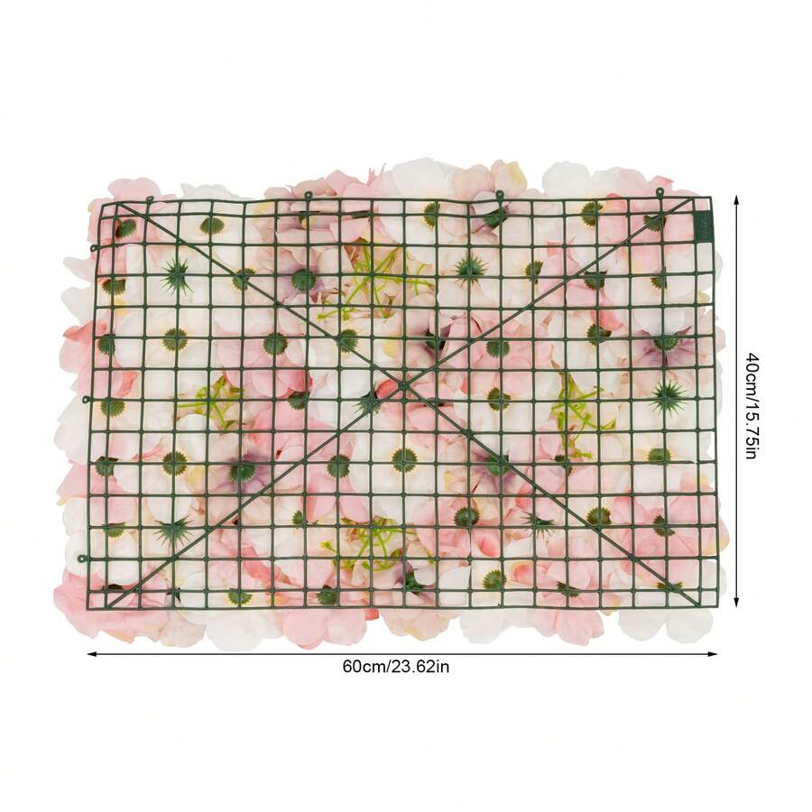 WOBENFOG 20PCS Flower Wall Panels, 23.62*15.75in  Rose Hydrangea Floral Wall Background Silk Flowers Panel Decoration,  Artificial Flower Backdrop For Wedding, Party, Home Decoration, Photo Background - Multicolor