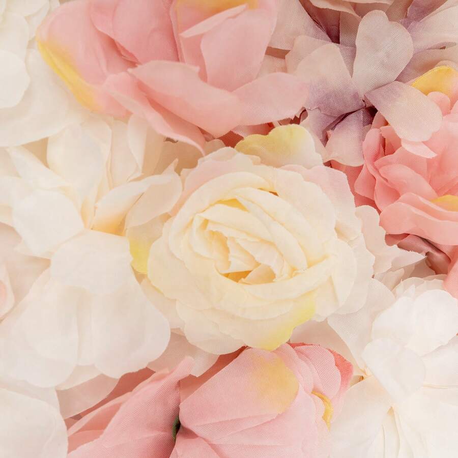 WOBENFOG 20PCS Flower Wall Panels, 23.62*15.75in  Rose Hydrangea Floral Wall Background Silk Flowers Panel Decoration,  Artificial Flower Backdrop For Wedding, Party, Home Decoration, Photo Background - Multicolor