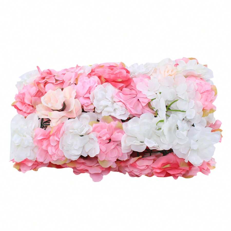 16"X 24" Artificial Flower Wall Panels,Flower Wall Mat Silk Flower Panels For Outdoor Garden Backyard Fence Fence Privacy Screen And Indoor Wall Decor(12Pcs Pink+White+Rose Red) - Pink