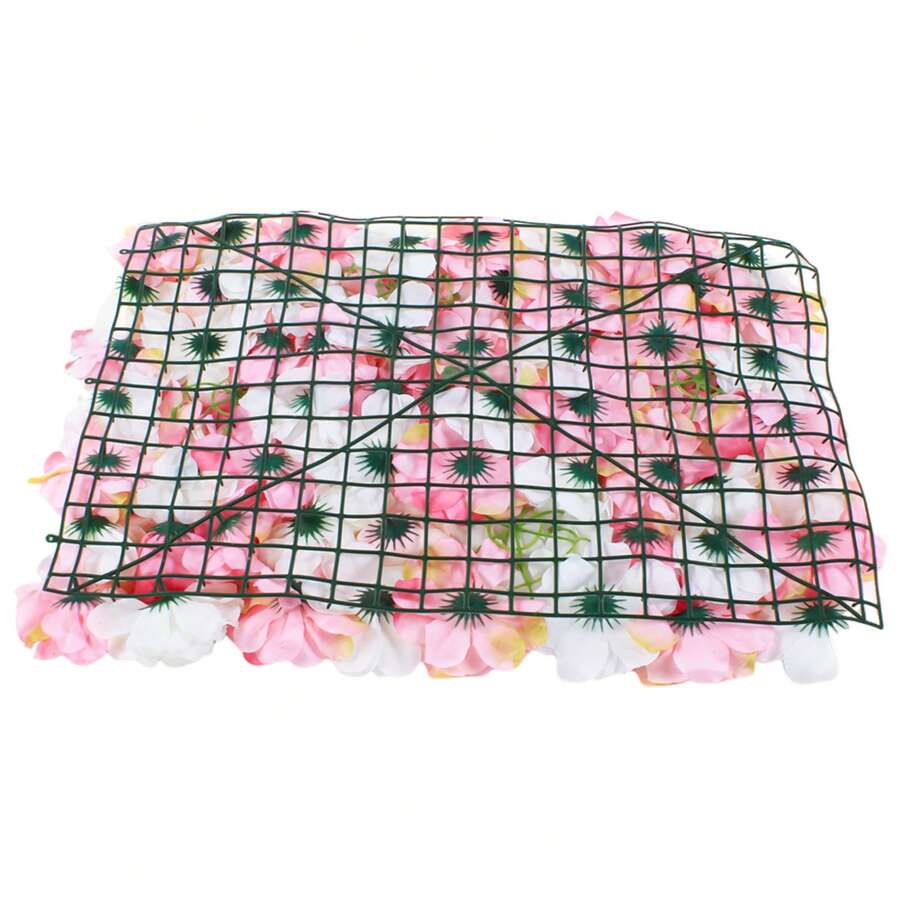 16"X 24" Artificial Flower Wall Panels,Flower Wall Mat Silk Flower Panels For Outdoor Garden Backyard Fence Fence Privacy Screen And Indoor Wall Decor(12Pcs Pink+White+Rose Red) - Pink