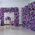 purple Flower Wall Oem Luxurious Beautiful Artificial Flowers Wall Panels Backdrop 8ft X 8ft Decoration for Wedding Party Home