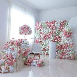 purple Flower Wall Oem Luxurious Beautiful Artificial Flowers Wall Panels Backdrop 8ft X 8ft Decoration for Wedding Party Home - 33 / 1m*1m(3.28ft*3.28ft)