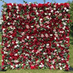 purple Flower Wall Oem Luxurious Beautiful Artificial Flowers Wall Panels Backdrop 8ft X 8ft Decoration for Wedding Party Home - 48 / 1m*1m(3.28ft*3.28ft)