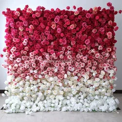 purple Flower Wall Oem Luxurious Beautiful Artificial Flowers Wall Panels Backdrop 8ft X 8ft Decoration for Wedding Party Home - 47 / 1m*1m(3.28ft*3.28ft)