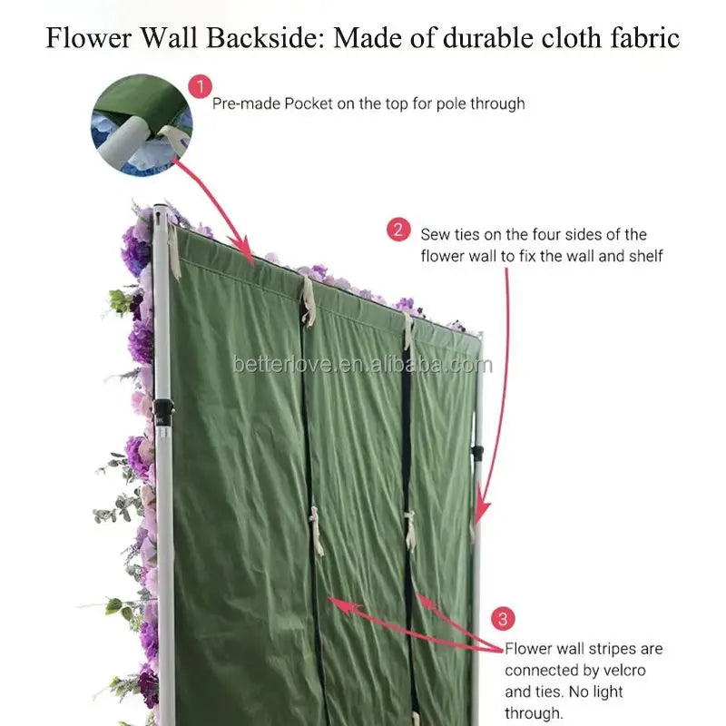 purple Flower Wall Oem Luxurious Beautiful Artificial Flowers Wall Panels Backdrop 8ft X 8ft Decoration for Wedding Party Home