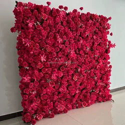 purple Flower Wall Oem Luxurious Beautiful Artificial Flowers Wall Panels Backdrop 8ft X 8ft Decoration for Wedding Party Home - 51 / 1m*1m(3.28ft*3.28ft)