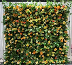 O-W011 8ft X 8ft  Roll up Cloth Flower Wall Backdrop Events Wedding Decor Artificial Flowers Wall Silk Rose Wall Flower Decor - 60cm x 40cm,8ft *8ft, 10ft*10ft / #031