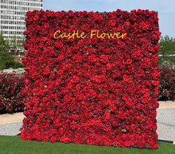 O-W011 8ft X 8ft  Roll up Cloth Flower Wall Backdrop Events Wedding Decor Artificial Flowers Wall Silk Rose Wall Flower Decor - 60cm x 40cm,8ft *8ft, 10ft*10ft / #064