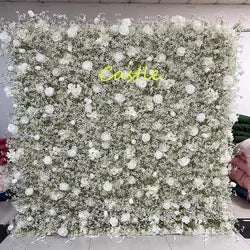 O-W011 8ft X 8ft  Roll up Cloth Flower Wall Backdrop Events Wedding Decor Artificial Flowers Wall Silk Rose Wall Flower Decor - 60cm x 40cm,8ft *8ft, 10ft*10ft / #056
