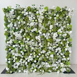 W-B040 New Flower Wall 5D Rolled up Backdrop Flower Wall Party Wedding Decorative Flowers Wall for Birthday Party - 8ft*8ft, 10ft*10ft, custome / FW726