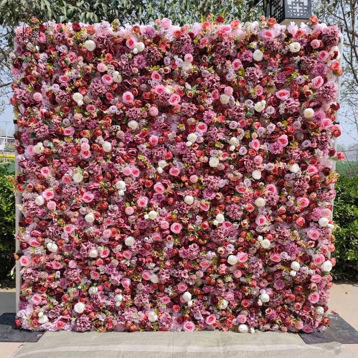 DKB High Quality Wedding Event Floral 5D Artificial Rose Flower Wall 8ft X 8ft Wedding Home Party  Decoration Stage Backdrop