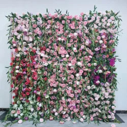 Handmade Artificial Pink and White Wedding Flower Walls UV Resistant Indoor and Outdoor Decorations for Easter & Weddings