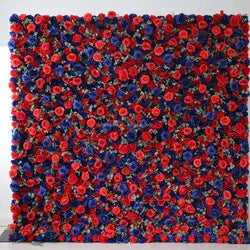 EG-M041 5D 8ft X 8ft Roll up Fabric Flower Wall Artificial Rose White Flower Wall for Wedding Backdrop Decoration - 1 Square Meter / Brown 13