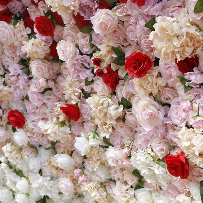 8*8ft Customized 3D Plant Backdrop Fabric Rose Artificial Flower Wall Decor for Home Party Wedding Baby Shower Halloween