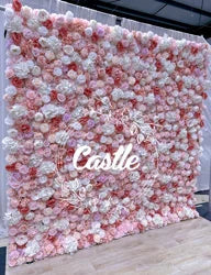 O-W011 8ft X 8ft  Roll up Cloth Flower Wall Backdrop Events Wedding Decor Artificial Flowers Wall Silk Rose Wall Flower Decor - 60cm x 40cm,8ft *8ft, 10ft*10ft / #013