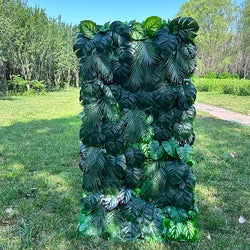 Custom 3D 5D Fabric Cloth Roll up Artificial Silk Rose Peony Flowers Wall Backdrop Panel Wedding Decor Artificial Flower Wall - 240x240cm(8x8ft) / MYQ06