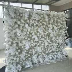 High Quality 3D Silk Floral Panel Custom 5D/8D Artificial Rose Flower Wall Wedding Christmas Graduation Stage Background - #12