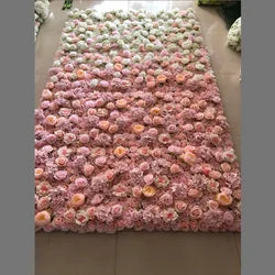 8*8ft Customized 3D Plant Backdrop Fabric Rose Artificial Flower Wall Decor for Home Party Wedding Baby Shower Halloween - 2#