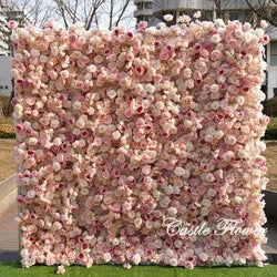 W-B040 New Flower Wall 5D Rolled up Backdrop Flower Wall Party Wedding Decorative Flowers Wall for Birthday Party - 8ft*8ft, 10ft*10ft, custome / FW536