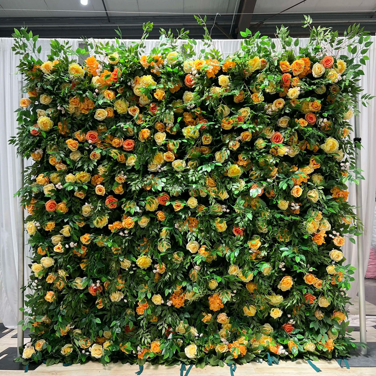 8x8ft Silk Handmade Rose Wall Artificial Flower 3D Wall Decor Roll Panel for Wedding Christmas Valentine's Day