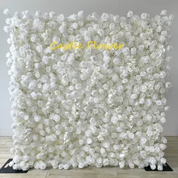 Custom OEM ODM Artificial Flower Wall 3D Mixed Silk Artificial Flowers Handmade Roll up Backdrop for Wedding Event Party Decor - 8ft*8ft, 10ft*10ft, Customized / FW715