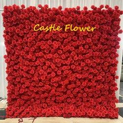 L-R513 Custom High Quality Wholesale 5D Pink Mixed Flowers for Wedding Party Decoration, Best Selling Artificial Flower Wall - 8ft*8ft, 10ft*10ft, Customized / FW505