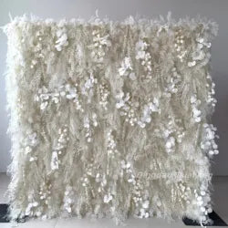 Customize Handmade Realistic 5D Roll Cloth Artificial Silk Rose Flower Wall Wedding Back School Eco-friendly Decor Panel - Medium / 13#