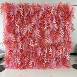 Cheap Artificial Rose Flower Wall Panel Backdrop Roll up 8ft X 8ft Flower Wall for Wedding Party Event Decoration - Small / #1 Colorful
