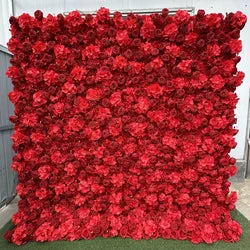 2x2M Flower Wall Panel 3D Silk Rose Floral Wall Decor for Wedding Home Decor Background Shop Party Photo Arrangement - A07 / 1x1 m (3.28x3.28ft)
