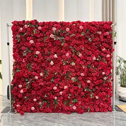 High-End Pink Fabric-Backed Artificial Flower Wall | Wedding Backdrop & Photography Background for Bridal Decoration - Large / Style 3 | Price per Square Meter