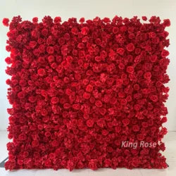 Artificial Silk Christmas Roll-Up Rose Flower Wall Decorations for Weddings Parties Home Stage Backdrop