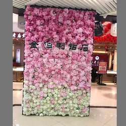 8*8ft Customized 3D Plant Backdrop Fabric Rose Artificial Flower Wall Decor for Home Party Wedding Baby Shower Halloween