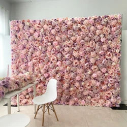 O-W011 8ft X 8ft  Roll up Cloth Flower Wall Backdrop Events Wedding Decor Artificial Flowers Wall Silk Rose Wall Flower Decor - 60cm x 40cm,8ft *8ft, 10ft*10ft / #018