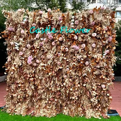O-W011 8ft X 8ft  Roll up Cloth Flower Wall Backdrop Events Wedding Decor Artificial Flowers Wall Silk Rose Wall Flower Decor - 60cm x 40cm,8ft *8ft, 10ft*10ft / #070