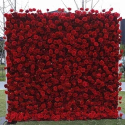 Floral Wall Panel White Flower Arch for Wedding Party Supplies 8ft X 8ft square Blue purple Artificial Flower Wall Backdrop - 3.3*3.3in / White square meters-2