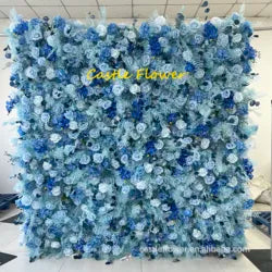 W-B041 New Purple Flower Wall 5D Rolled up Backdrop Flower Wall Party Wedding Decorative Flowers Wall for Birthday Party - 8ft*8ft, 10ft*10ft, custome / FW610