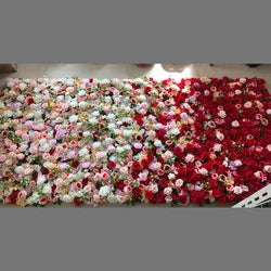 8*8ft Customized 3D Plant Backdrop Fabric Rose Artificial Flower Wall Decor for Home Party Wedding Baby Shower Halloween