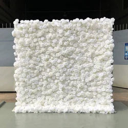 Wholesale Cloth Base Artificial Rose Flower Wall Background Wedding Decoration Sign-in Flower Row for Reception Flower Wall - 1*1m(3.28*3.28ft) / green pink 25