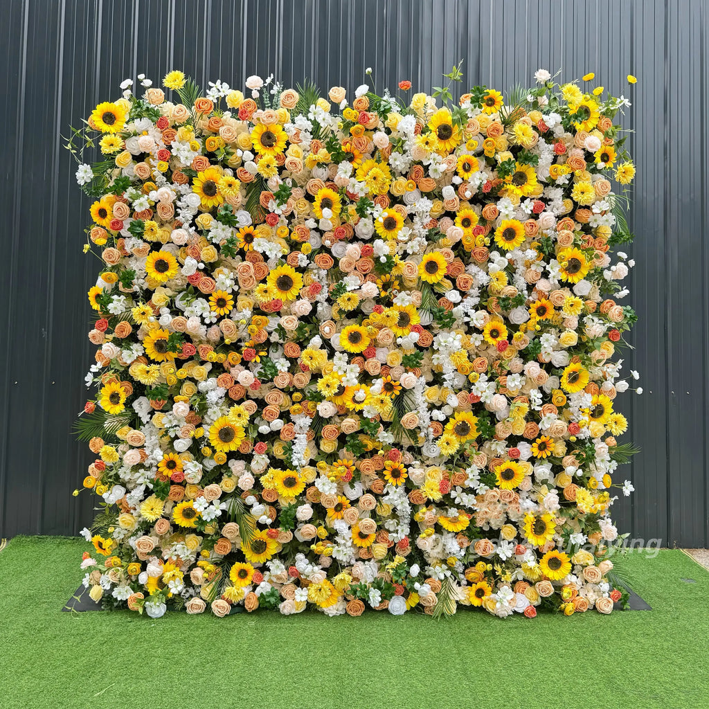 8x8ft Eco-Friendly Modern Wedding Backdrop Decor Pink Floral 3D Roll up Artificial Silk Rose Flower Wall Panel for Party Events